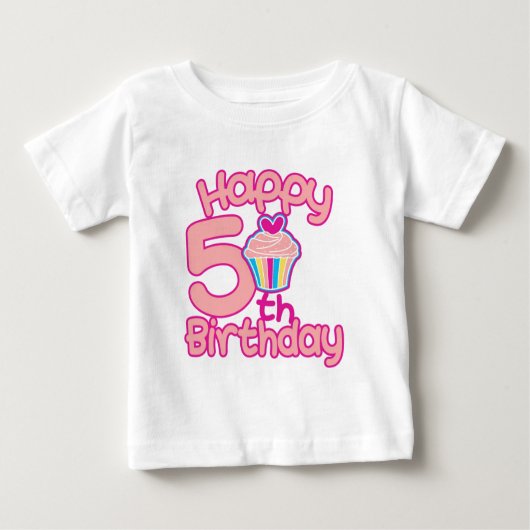ハッピーファイブ誕生日! ベビーTシャツ (正面)