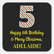 ハッピーファイブ誕生日&メリークリスマス，名前をカスタムする