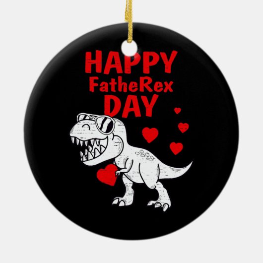 ハッピーファザレックスデイビダノファーザーパパティーTレックス セラミックオーナメント (裏面)
