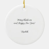 ハッピーファッションイエロータータンチェックサンタ セラミックオーナメント (裏面)