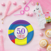 ハッピーファブラス誕生日パーティー | パターストライプン ペーパープレート (パーティー)