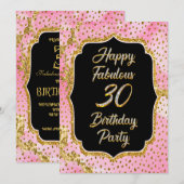 ハッピーファブラス30th誕生日パーティの招待状 招待状 (正面/裏面)