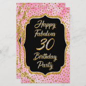 ハッピーファブラス30th誕生日招待状パーティー 便箋 (正面/裏面)