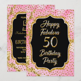 ハッピーファブラス50番目の誕生日招待状パーティー