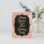 ハッピーファブラス50番目の誕生日招待状パーティー インビテーションポストカード (スタンド正面)