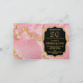 ハッピーファブラス50番目の誕生日招待状パーティー ノートカード (内部)