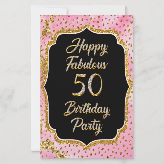 ハッピーファブラス50番目の誕生日招待状パーティー 便箋 (正面)
