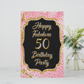 ハッピーファブラス50番目の誕生日招待状パーティー 便箋 (スタンド正面)