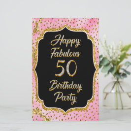 ハッピーファブラス50番目の誕生日招待状パーティー 便箋