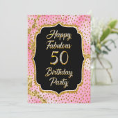 ハッピーファブラス50番目の誕生日招待状パーティー 招待状 (スタンド正面)