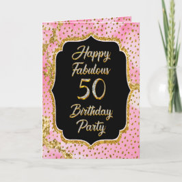 ハッピーファブラス50番目の誕生日招待状パーティー 招待状