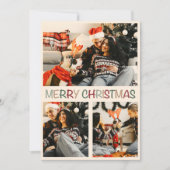 ハッピーファミリーと犬のクリスマスホリデーカード 招待状 (正面)