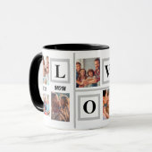 ハッピーファミリーよくはしゃぐフォトコラージュコーヒー マグカップ (正面左)