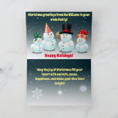 ハッピーファミリーオブ雪だるまホリデーカード シーズンカード (内部)