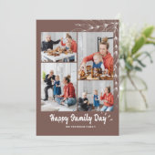 ハッピーファミリーデイフォトコラージホリデーカード シーズンカード (スタンド正面)