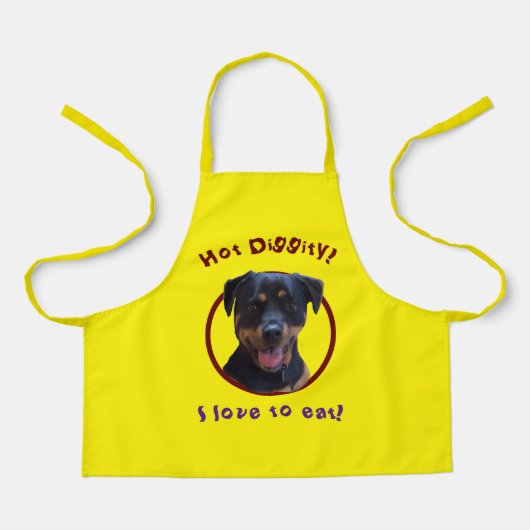ハッピーファミリー愛ロットワイラーエプロン エプロン (正面)