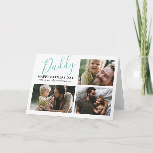 ハッピーファモダンザーズデイフォトコラージュ カード (正面)