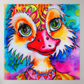 ハッピーファンキーダックファームアニマルポートレートアート ポスター (正面)