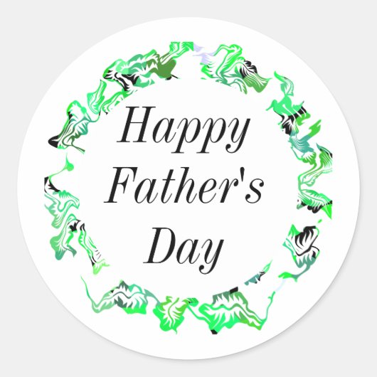ハッピーファーザズデイリーピーグリーンフローラクレストトレンディー ラウンドシール (正面)