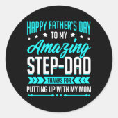 ハッピーファーザデイステップ感謝していパパ ラウンドシール (正面)