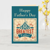 ハッピーファーザデーパパサーカスモンキーおもしろい カード (黄色い花)