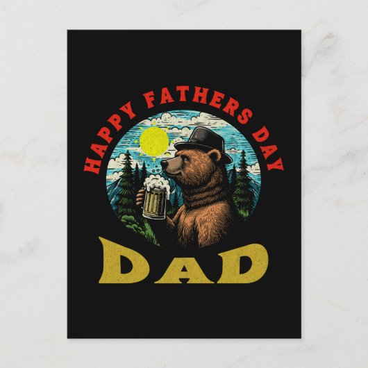 ハッピーファーザデーパパビアマグアウトドアスマン ポストカード (正面)