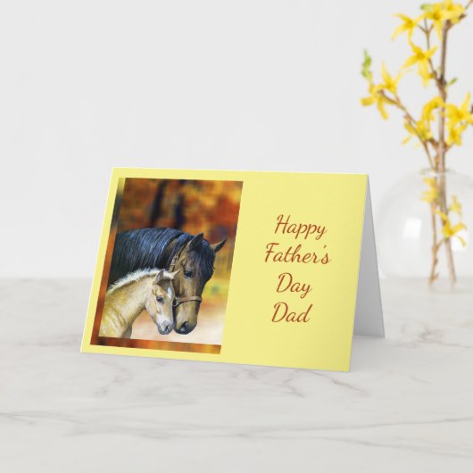 ハッピーファーザデーパパファーザーホースエクエストリアン カード (黄色い花)