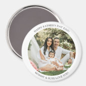 ハッピーファーザデーパパラウンドフォトシンプルギフト マグネット (正面/裏面)