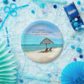 ハッピーファーザデーパーティーカスタムメッセージビーチ ペーパープレート (パーティー)