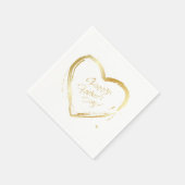 ハッピーファーザデーモダンデザイン金ゴールドハート スタンダードカクテルナプキン (角)