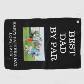 ハッピーファーザデー最高のパパゴルフタオル。 ゴルフタオル (横)