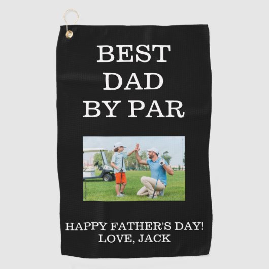 ハッピーファーザデー最高のパパゴルフタオル。 ゴルフタオル (正面)