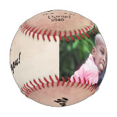 ハッピーファーザデー父すごい父最高のパパレザー 野球ボール (正面)