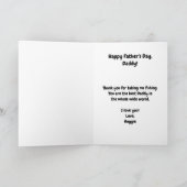 ハッピーファーザデー魚釣りパパ/ドーターグリーティング カード (内部)