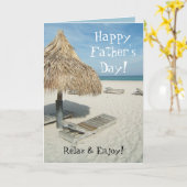 ハッピーファーザーの日のグリーティングカード,ビーチカバナ カード (黄色い花)