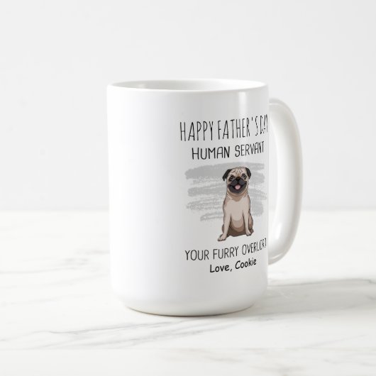 ハッピーファーザーの日の人間のしもべパパ コーヒーマグカップ (正面右)