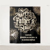 ハッピーファーザーの日の休日の背景の家族 タペストリー (正面)