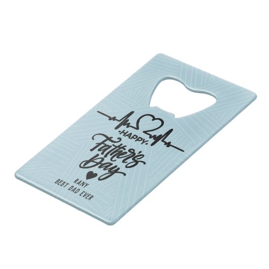 ハッピーファーザーの日の名前をカスタムするフォトコラージュ クレジットカード栓抜き (正面アングル)