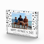 ハッピーファーザーの日の白黒パターン フォトブロック (右)