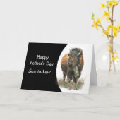 ハッピーファーザーの日の義理の息子バッファローバイソン カード (黄色い花)