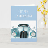 ハッピーファーザーの日の車の運転ヴィンテージ カード (黄色い花)