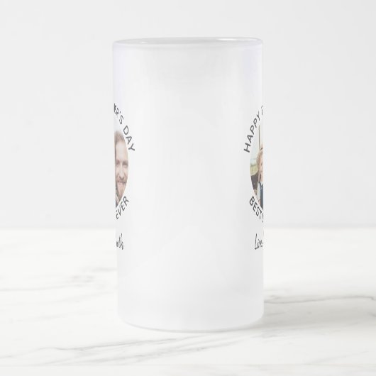 ハッピーファーザーの日カスタムの写真の最高のパパ フロストグラスビールジョッキ (中央)