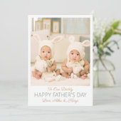 ハッピーファーザーの日カスタムの写真ツインズホリデーカード 案内状 (スタンド正面)
