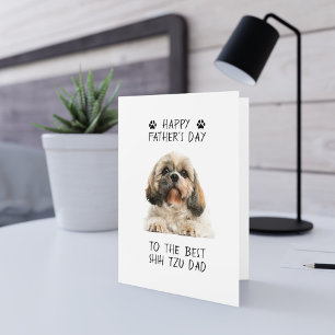 ハッピーファーザーの日シーズー（犬）Tzuパパ写真 カード