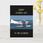 ハッピーファーザーの日パイロット機飛んでいる カード (黄色い花)