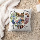 ハッピーファーザーの日パパハート形フォトコラージュ クッション (ブランケット)