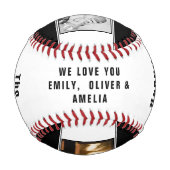 ハッピーファーザーの日最高のパパ3フォトコラージュ 野球ボール (裏面)