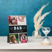 ハッピーファーザーの日最高のパパ4フォトコラージュ フォトプラーク (側面)