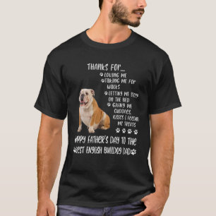 ハッピーファーザーの日2021英語ブルドッグパパドッグロー Tシャツ