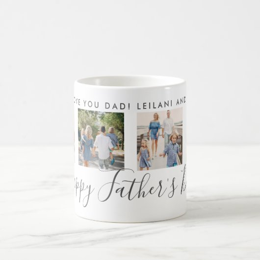 ハッピーファーザーの日4フォトカスタムホワイト コーヒーマグカップ (中央)